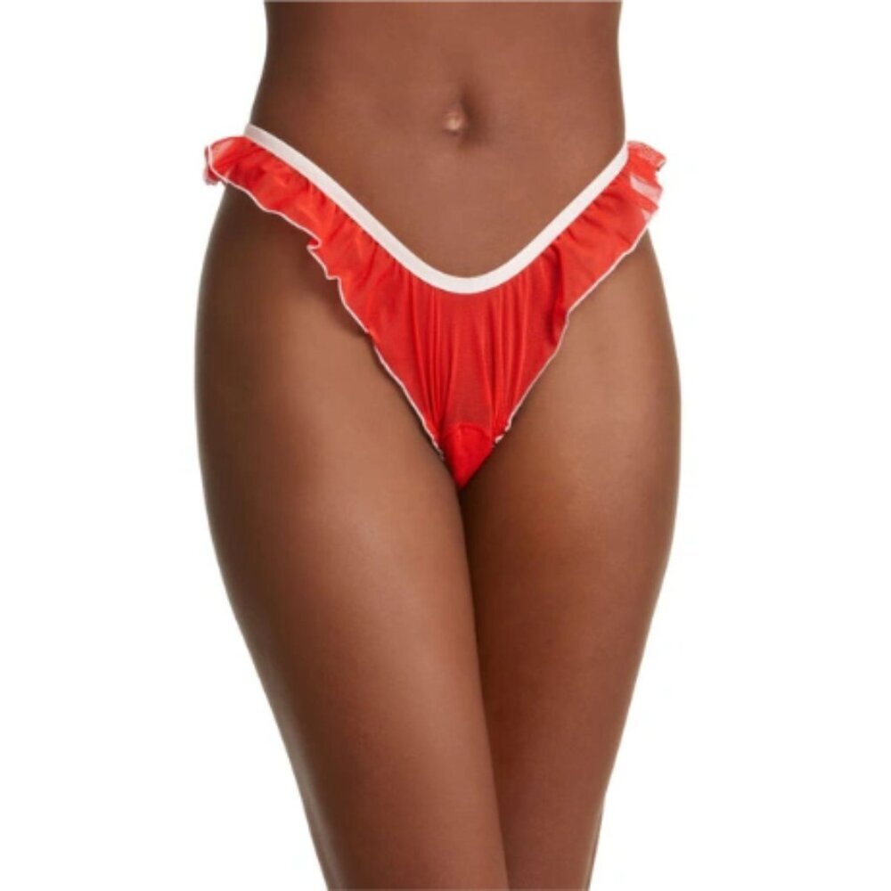 We Are HAH FP Fly Girl Mesh Panty Blood Orange 100% Nylon Large NWT